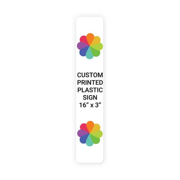 Color 16" x 3" Vertical Sign