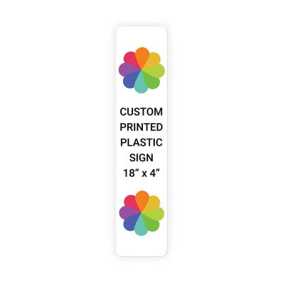 Color Sign Vertical 18 in x 4 in