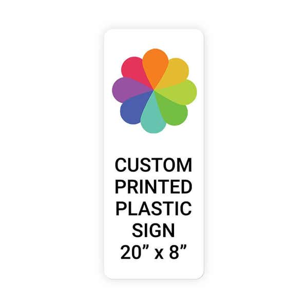 Color 20" x 8" Vertical Sign