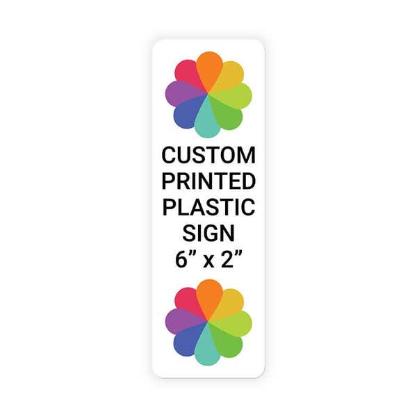 Color 6" x 2" Vertical Sign 
