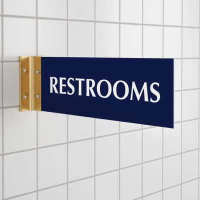 Restrooms 4" x 12" Corridor Sign - alternate view