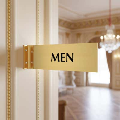 Men's Room 4" x 12" Corridor Sign - alternate view