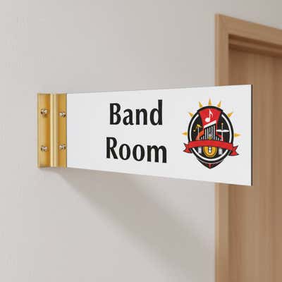 Custom Text Full Color 4" x 12" Corridor Sign - alternate view