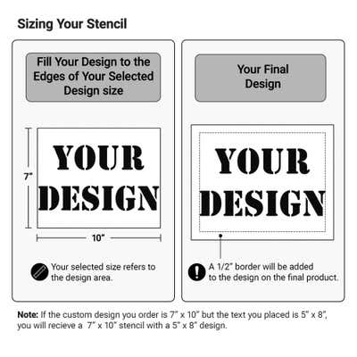 One Line Custom Stencil - 18" Wide - alternate view