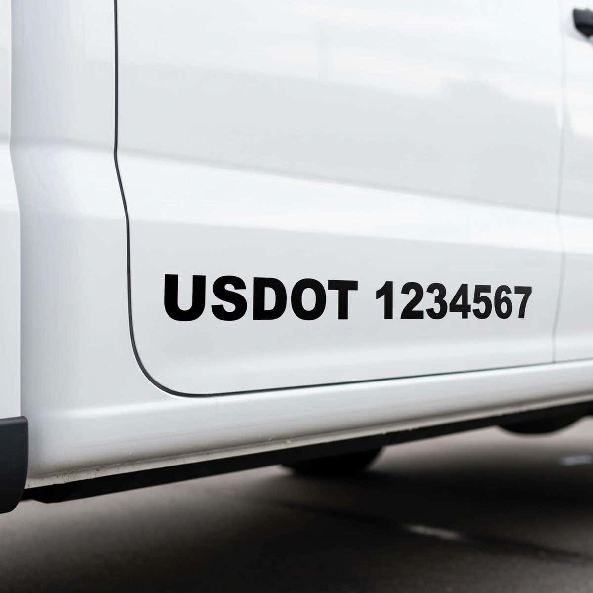 USDOT Number Vinyl Lettering on a white truck