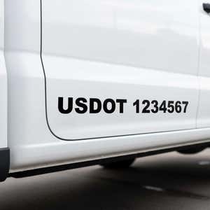 USDOT Number Vinyl Lettering on a white truck