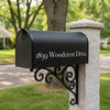 Vinyl lettering of an address on a mailbox 