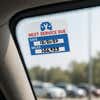 A car window cling for a service change 
