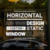 A horizontal window cling on a window