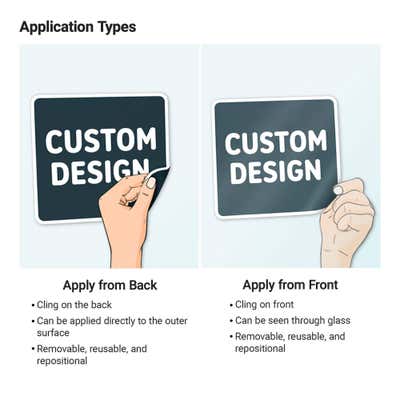 Custom Clear Static Window Cling - Pick Your Size - alternate view