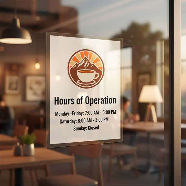 Hours of operation for a coffee shop
