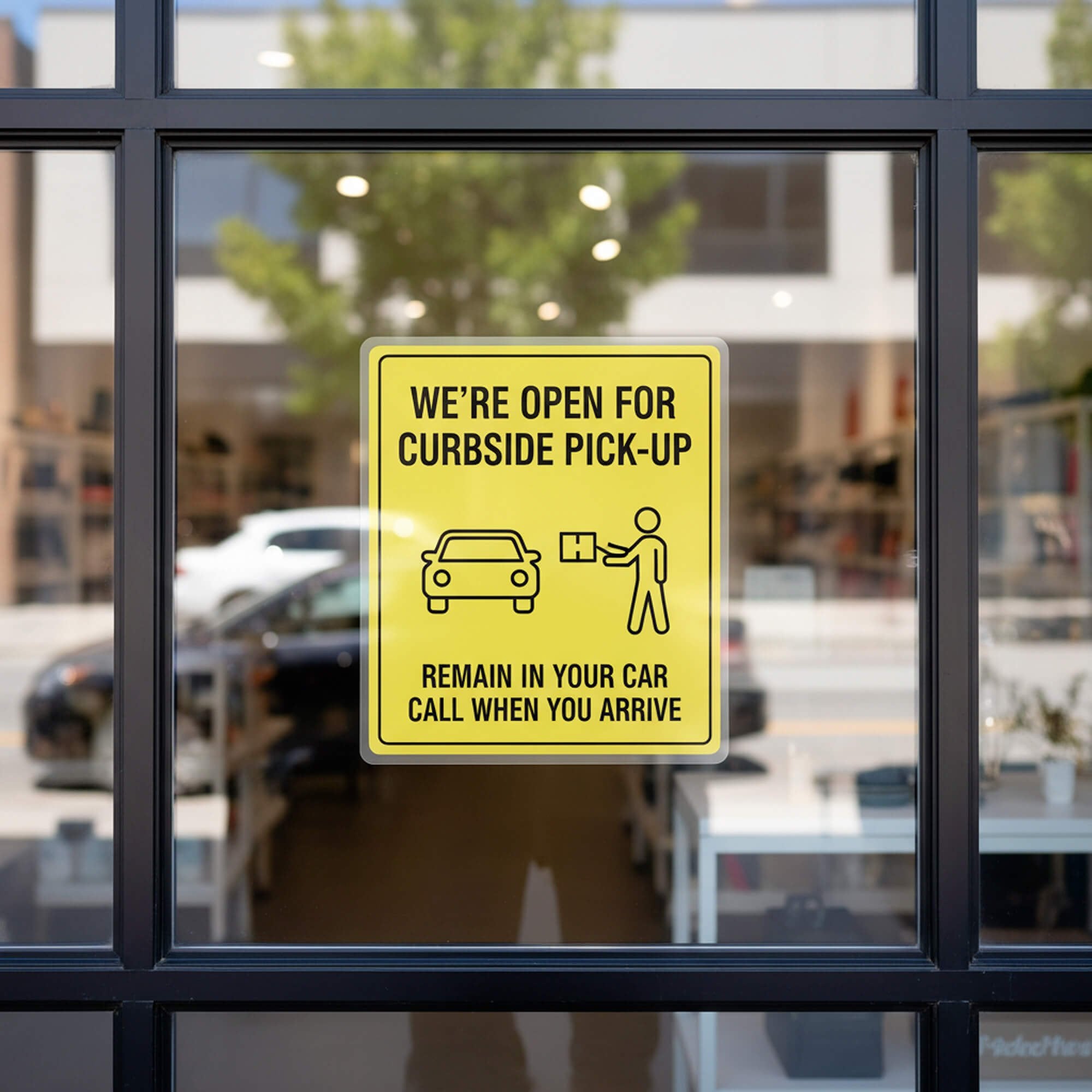 Open for curbside pickup window cling