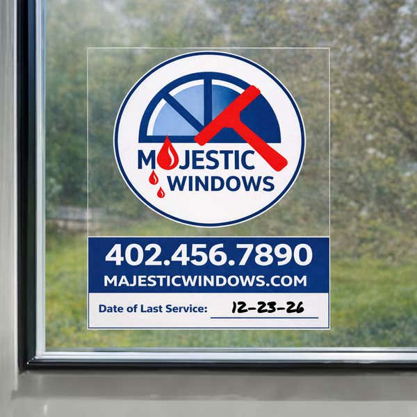 Custom 2 ¼” x 1 ½”  Vertical Static Window Cling