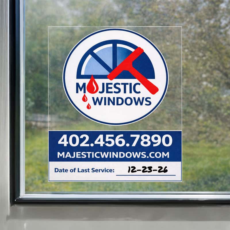 Custom 2 ¼” x 1 ½”  Vertical Static Window Cling
