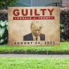 Trump Mug Shot Yard Sign Next to Pavement