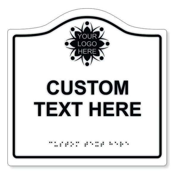 Interior Office Arched ADA Braille Sign with Logo