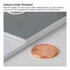 The thickness of the 2-layer rectangle ADA sign compared to a US penny