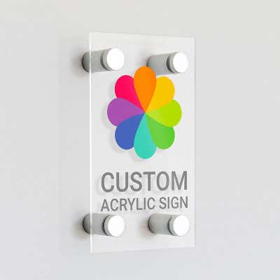 24"x10" Custom Acrylic Clear Signage
