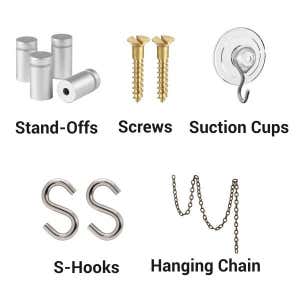 Various mounting options for acrylic wedding signs