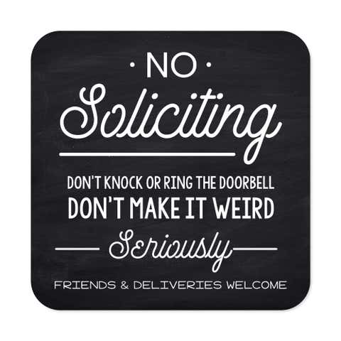 Funny No Soliciting Signs Chalkboard Design
