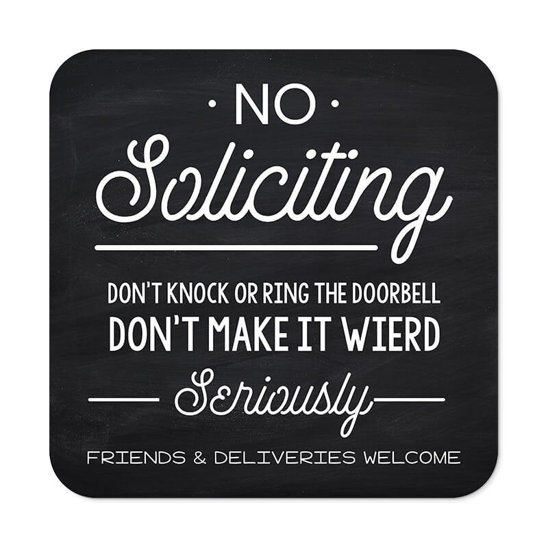 Funny No Soliciting Signs Chalkboard Design