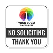 No Soliciting Sign With Custom Logo