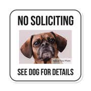 No Soliciting Sign With Custom Pet Photo