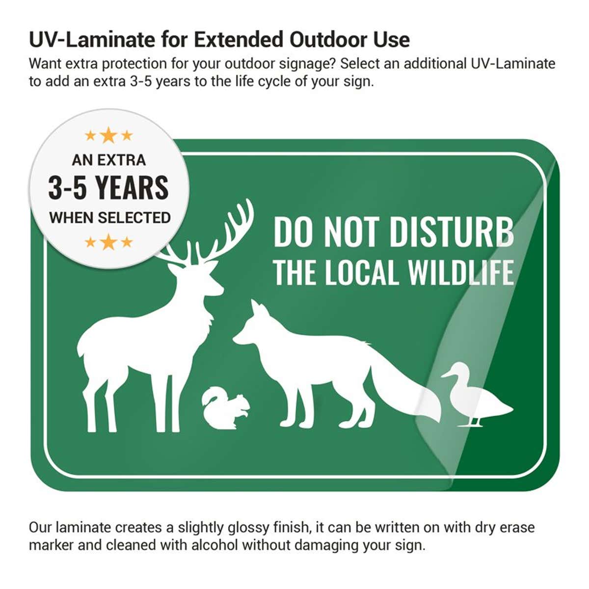 Benefits of adding a UV laminate to aluminum signs to help them last longer outside