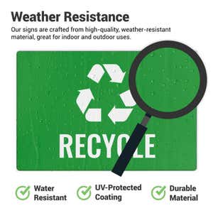 Infographic explaining the weather resistance of the plastic signs