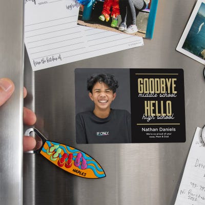 Goodbye Middle School Graduation Announcement Magnet - alternate view