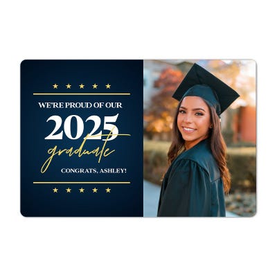 Star & Script Proud of Our Grad Graduation Announcement Magnet - alternate view