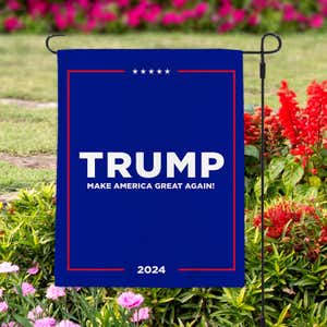 Trump MAGA Garden Flag in yard