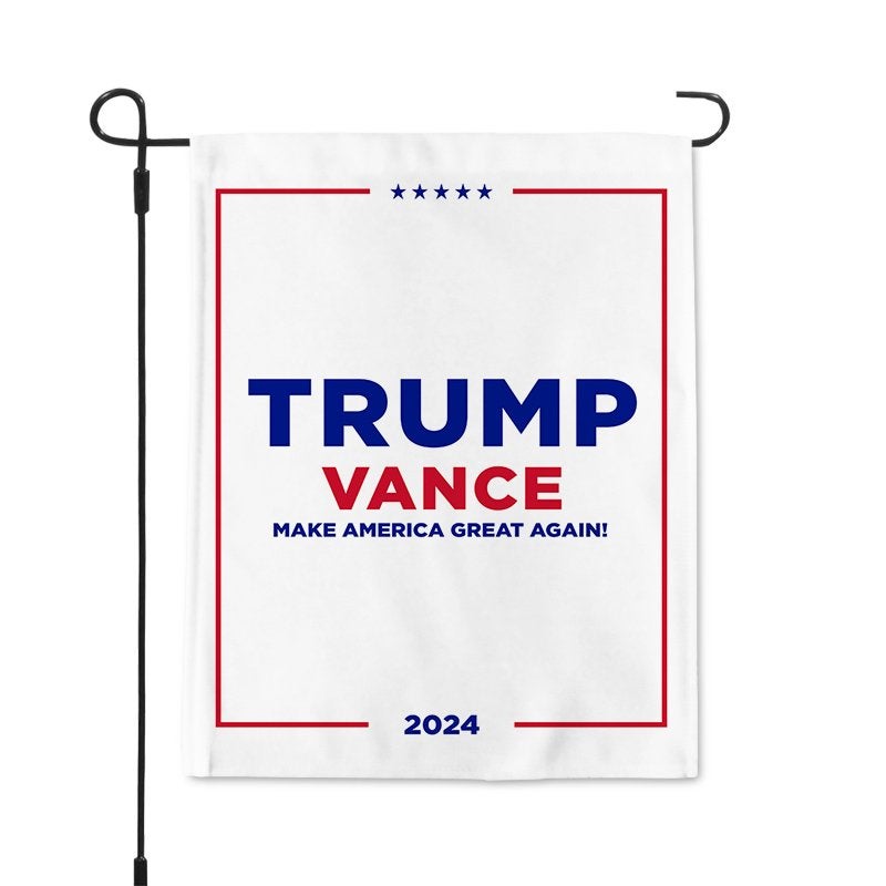 Trump Vance White Garden Flag