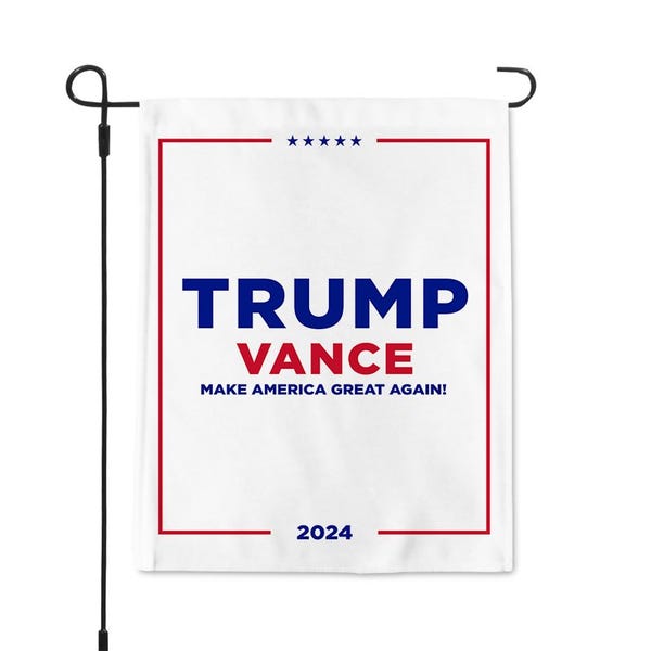 Trump Vance White Garden Flag