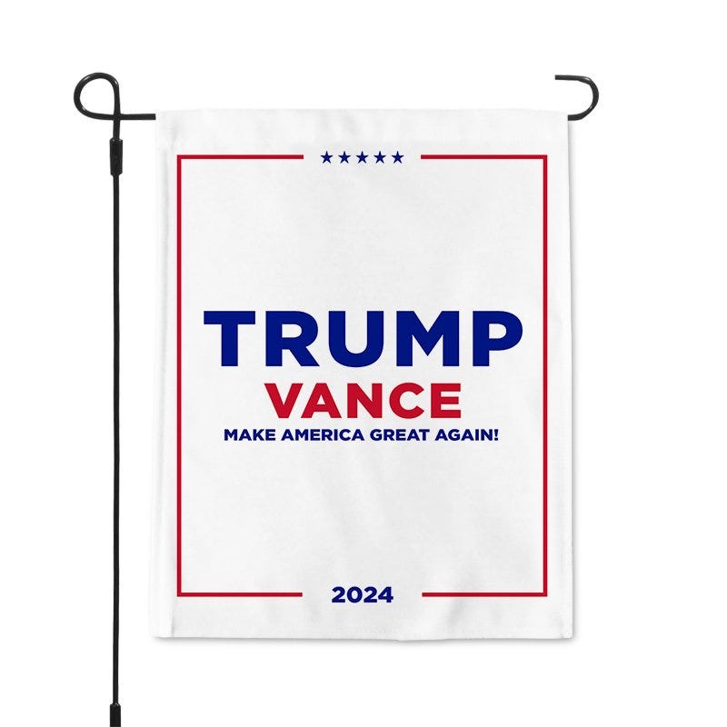 Trump Vance White Garden Flag