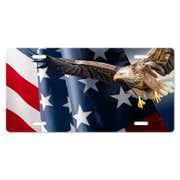 American Flag and Eagle - Patriotic Front License Plate
