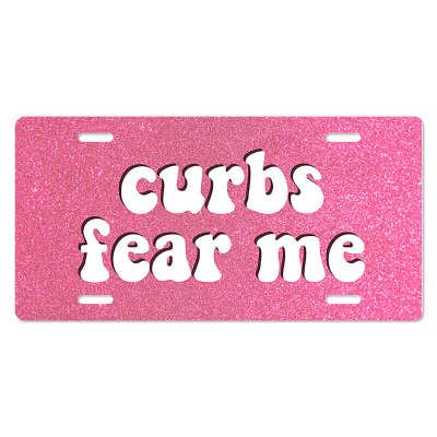 Custom License Plate with Pink Orchid Flowers