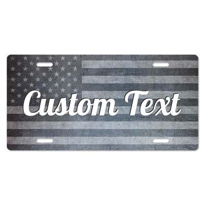 Custom License Plate with Pink Orchid Flowers