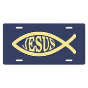 Jesus Fish Ichthys Symbol - Religious Front License Plate