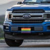 LGBTQ Pride front license plate on a blue truck