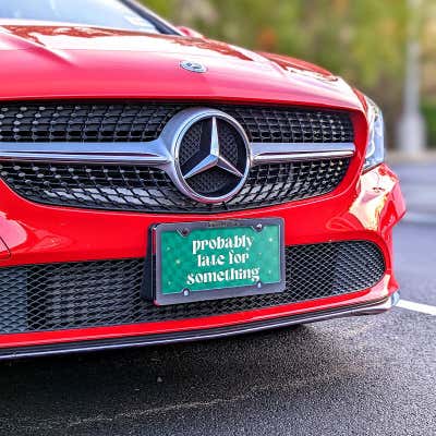 Probably Late - Cute Front License Plate - alternate view