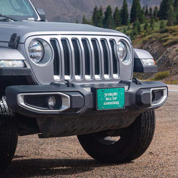 Probably Late front license plate on a Jeep
