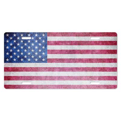 Custom License Plate with Pink Orchid Flowers