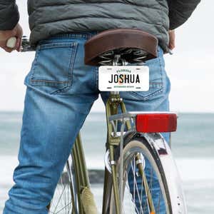 Bicycle License Plate with a Name and Florida License Plate Design