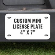 Custom Mini License Plate for Golf Carts 4"x7"