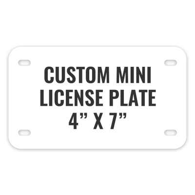 Custom Mini License Plate for Golf Carts 4"x7" - alternate view