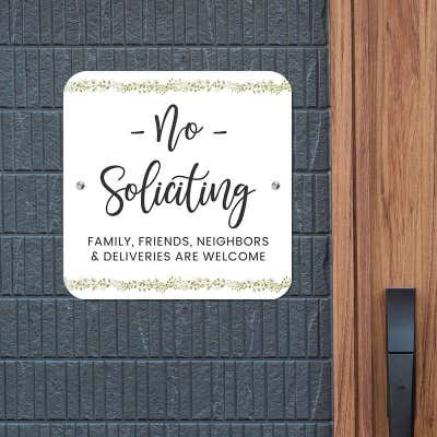 Pretty No Soliciting Sign | Floral Design - alternate view