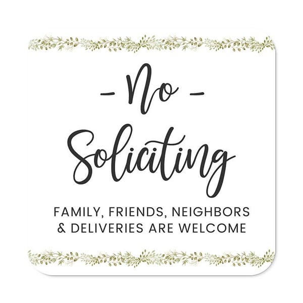 Pretty No Soliciting Sign | Floral Design