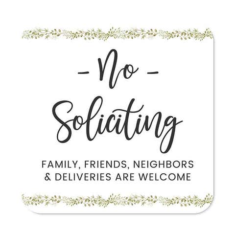 Pretty No Soliciting Sign | Floral Design