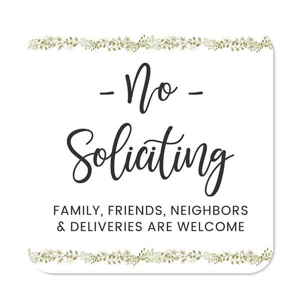Pretty No Soliciting Sign | Floral Design